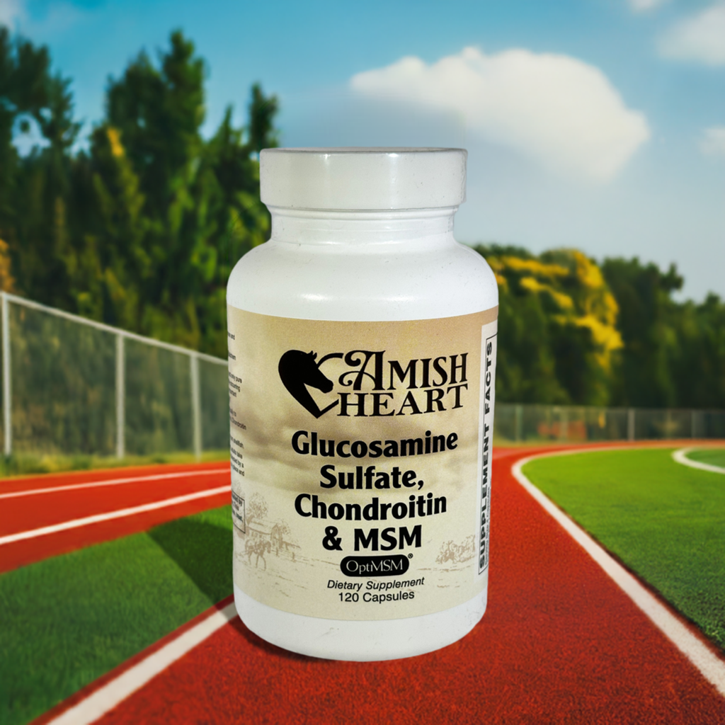 Amish Heart Glucosamine, Chondroitin & MSM Capsules - 120 count, premium joint support supplement.